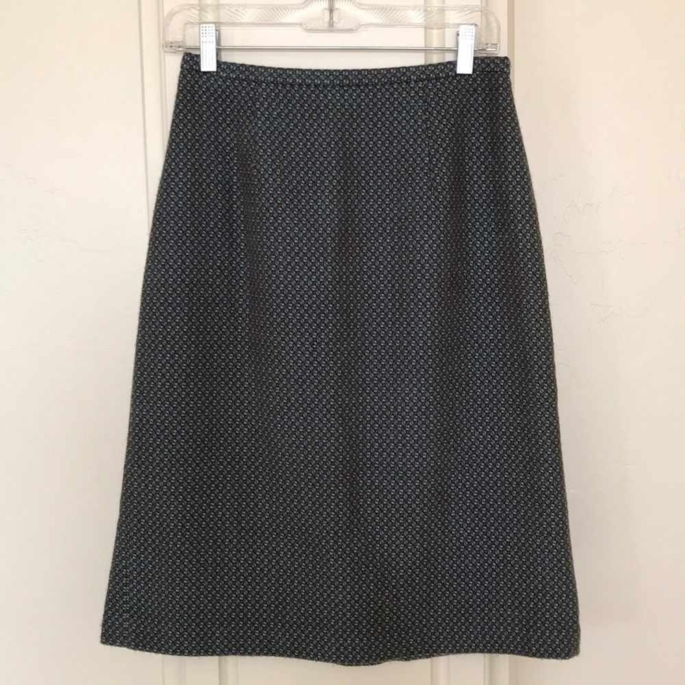 Brown and teal pencil skirt